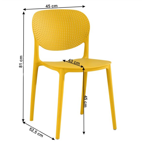 TK - Fedra sárga műanyag szék