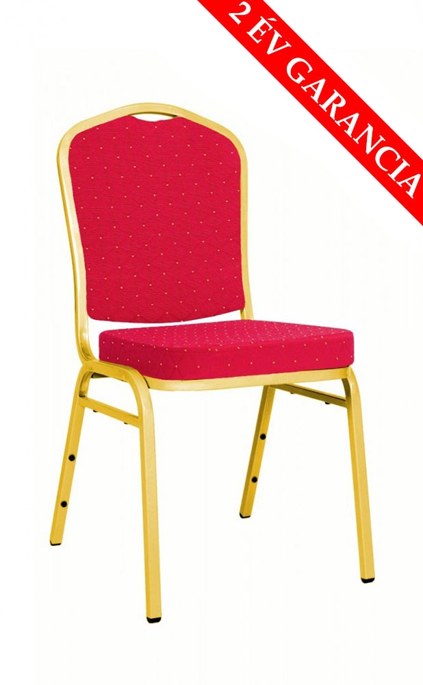 M - ES 100 rakásolható konferencia szék arany váz - bordó szövet