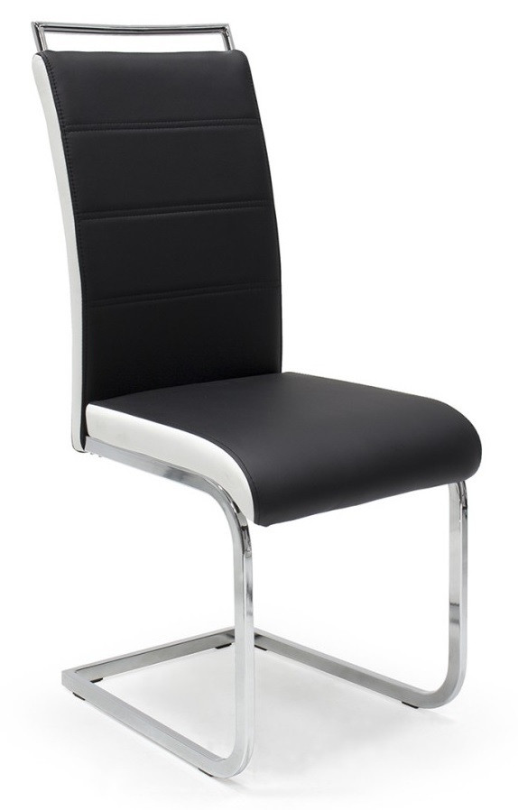 D - Szava szánkótalpas krómvázas szék fekete műbőrrel