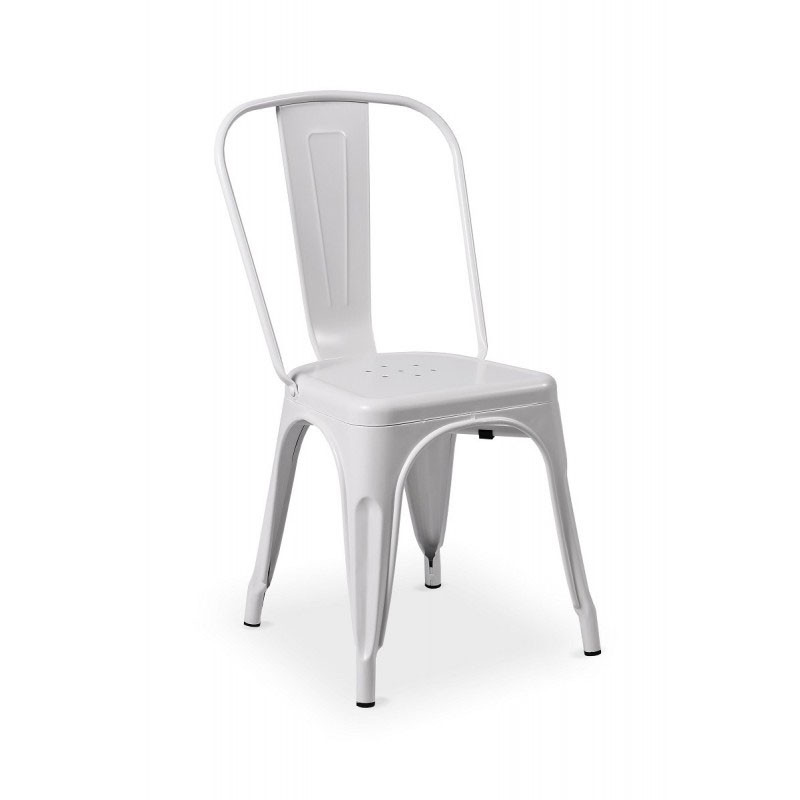M - Paris modern fémvázas rakásolható éttermi szék fehér színben