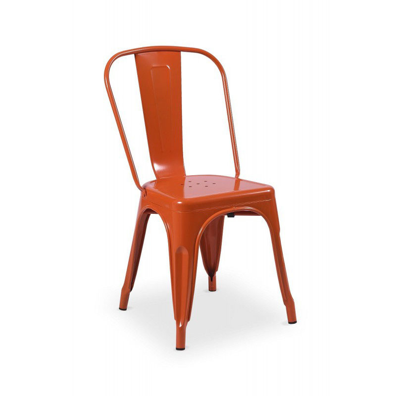 M - Paris modern fémvázas rakásolható éttermi szék narancssárga színben