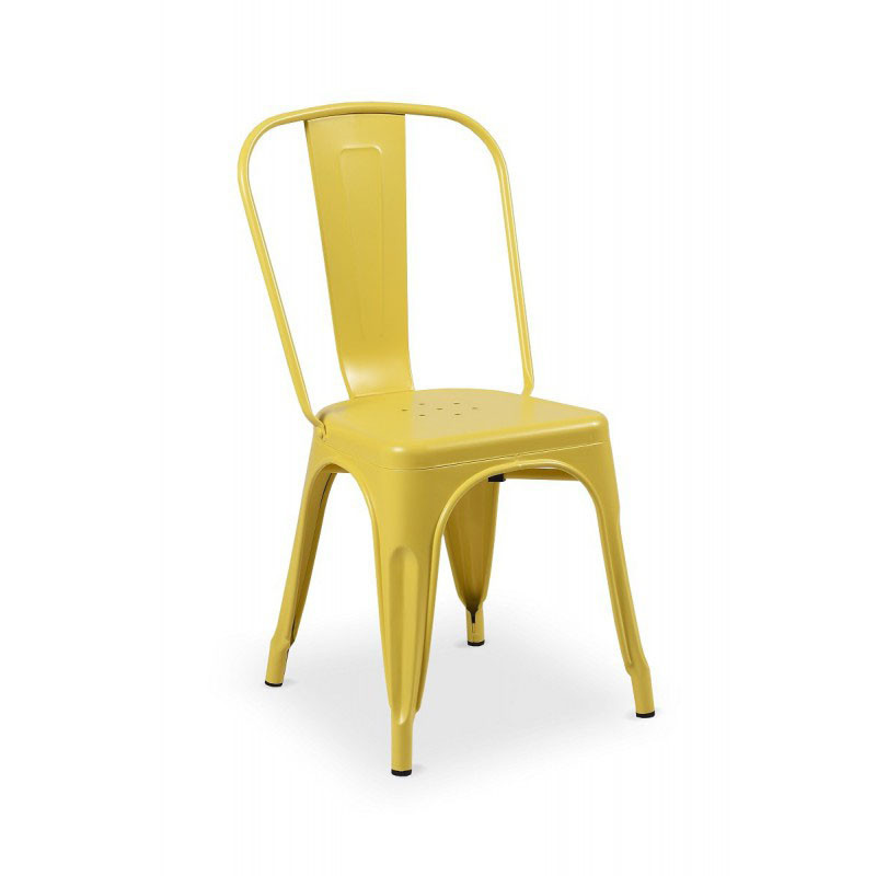 M - Paris modern fémvázas rakásolható éttermi szék sárga színben